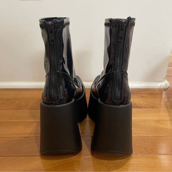 DEMONIA Black Platform Ankle Boots with Star Detail - Picture 5 of 5